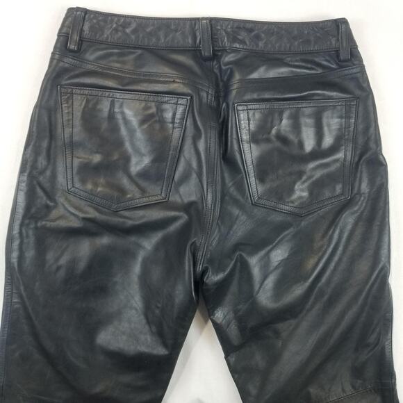 3 PC GAP Leather Boot Cut Pants Womens 28 x 29 Lined 5 Pocket Jeans Style Biker - Picture 4 of 16